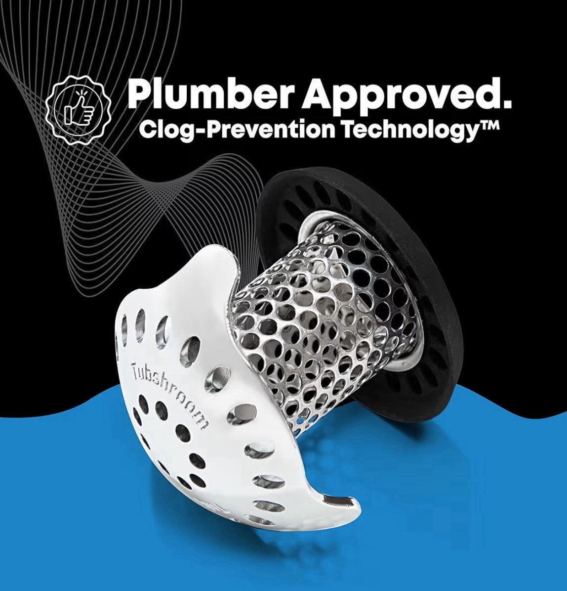 2x TubShroom Ultra (Stainless) Strainer Plus StopShroom Plug Combo for Tub Drain