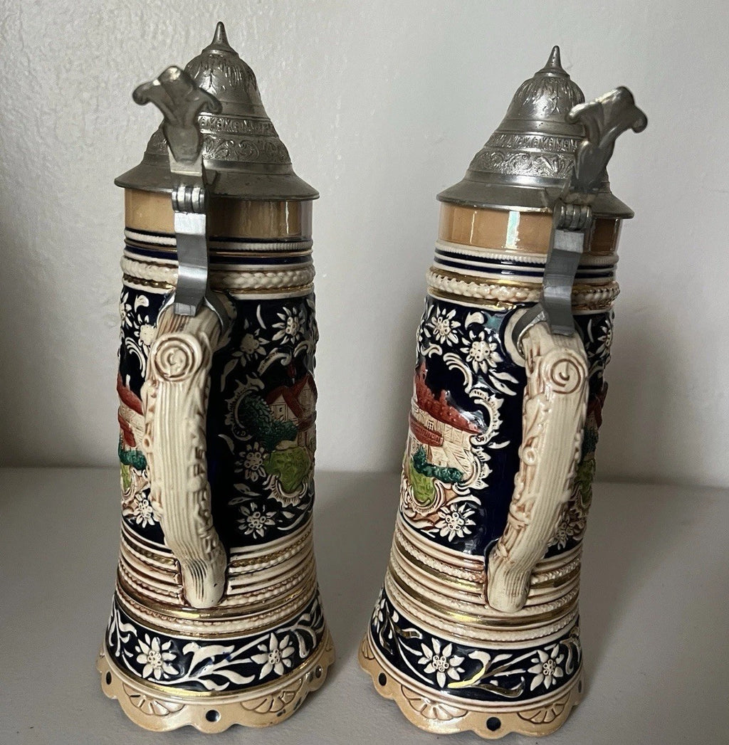 Becks Large Stein with Pewter Lid – M/R 300-Porcelain Ceramic Breweriana