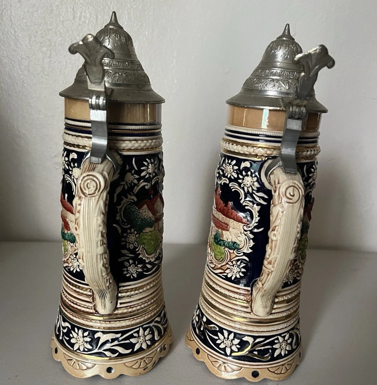 Becks Large Stein with Pewter Lid – M/R 300-Porcelain Ceramic Breweriana