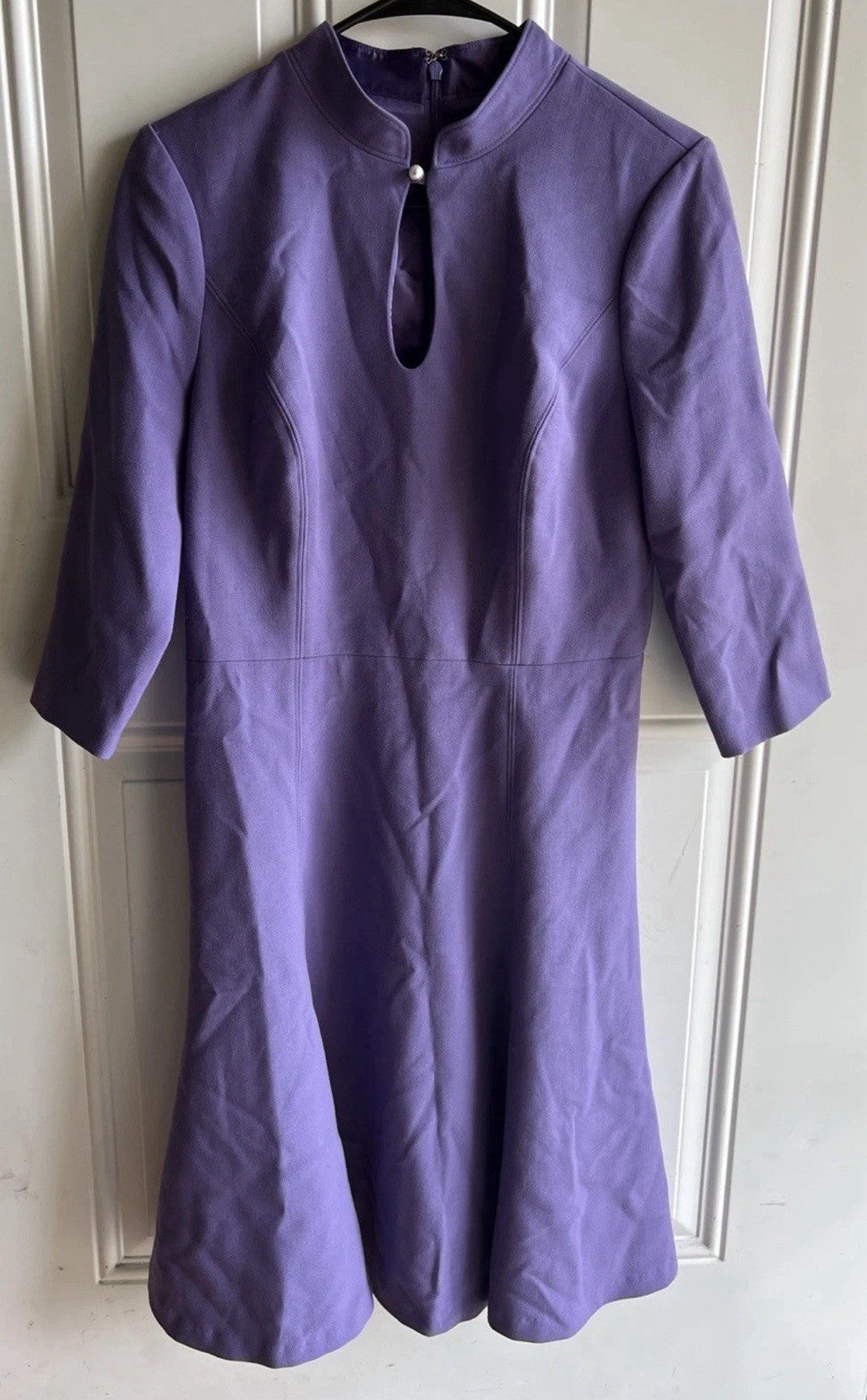 WHBM Purple Keyhole-Neckline Fit & Flare Dress - Size 6