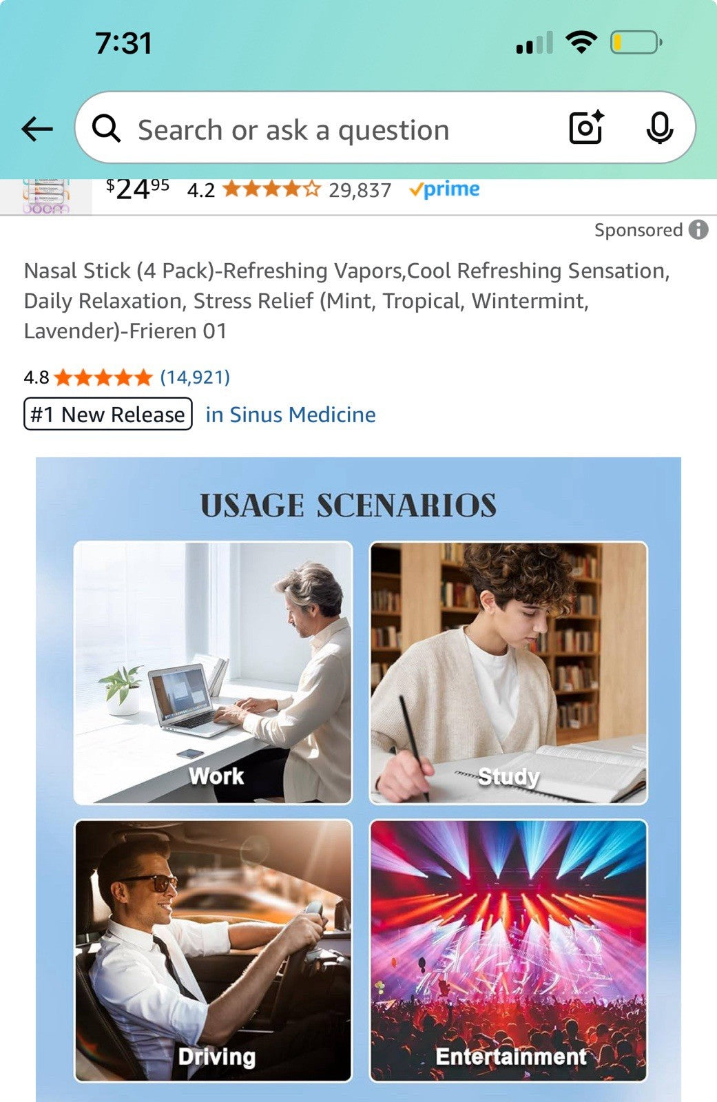 Nasal Stick Boost Energy Set, Nose Inhaler Stick, Better Breathing, Natural...
