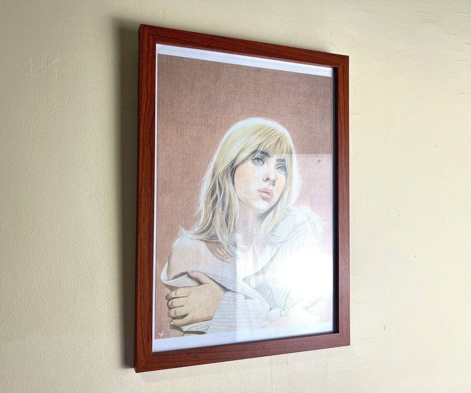 Billie Eilish Original Poster Drawing - Framed Artwork