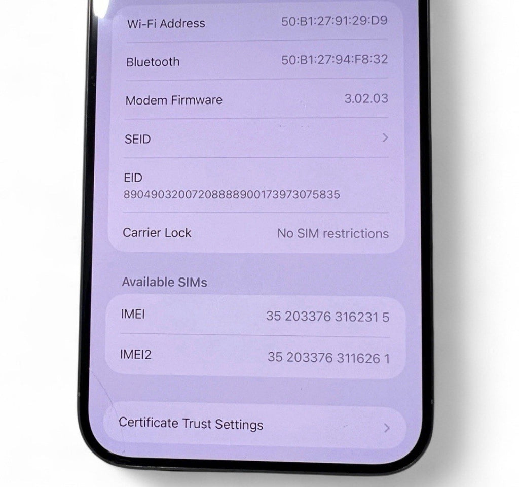 Apple iPhone 15 Pro Max - 256 GB A7 Pro Chip White 86% Battery Health UNLOCKED