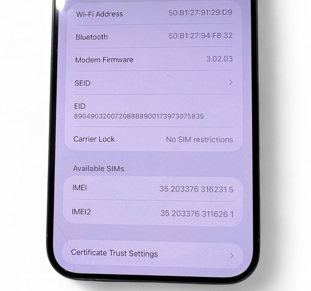 Apple iPhone 15 Pro Max - 256 GB A7 Pro Chip White 86% Battery Health UNLOCKED