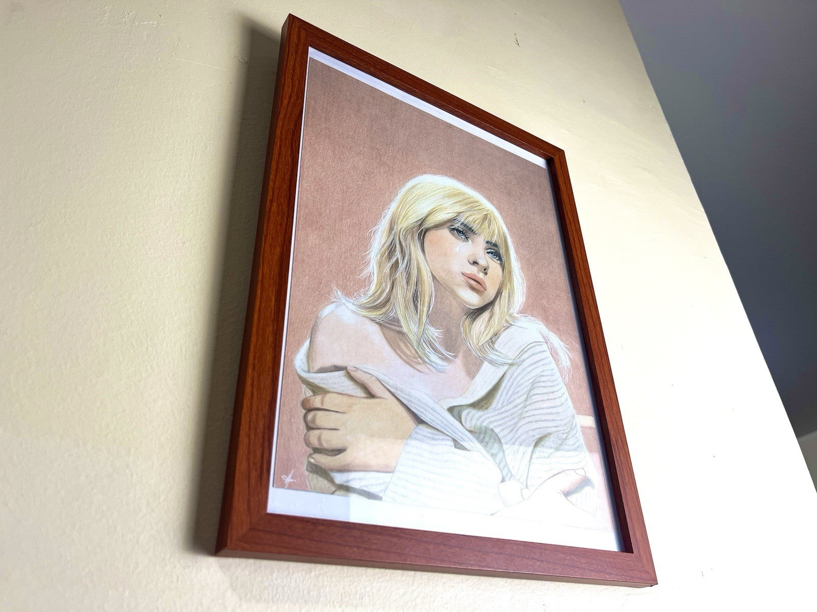 Billie Eilish Original Poster Drawing - Framed Artwork
