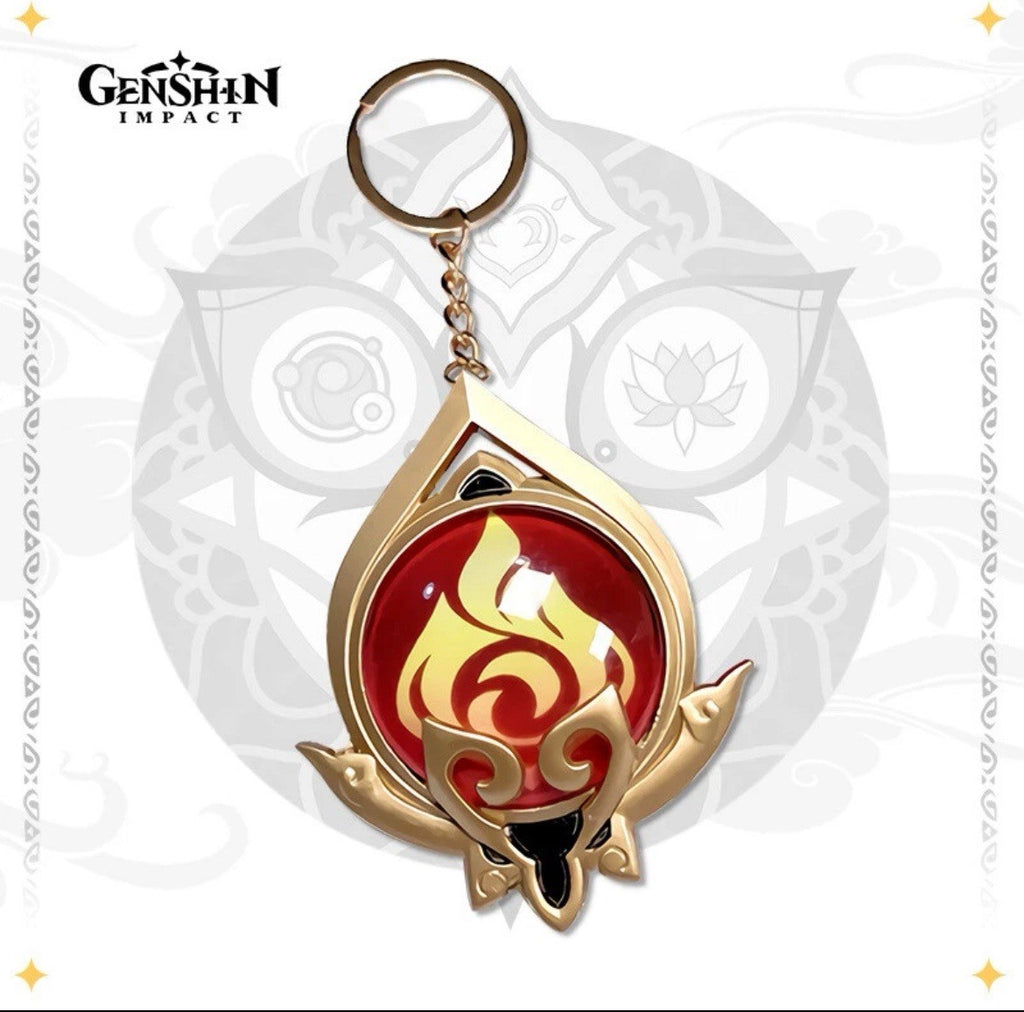 Genshin Impact Sumeru Vision Metal Keychain Key Ring Eye Of Original God Gift