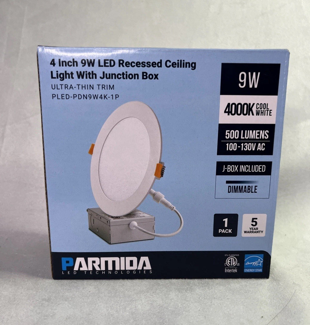 Pack Of 3 PARMIDA 4000K 4 Inch 9W LED Gimbal Downlight Recessed Ceiling Light