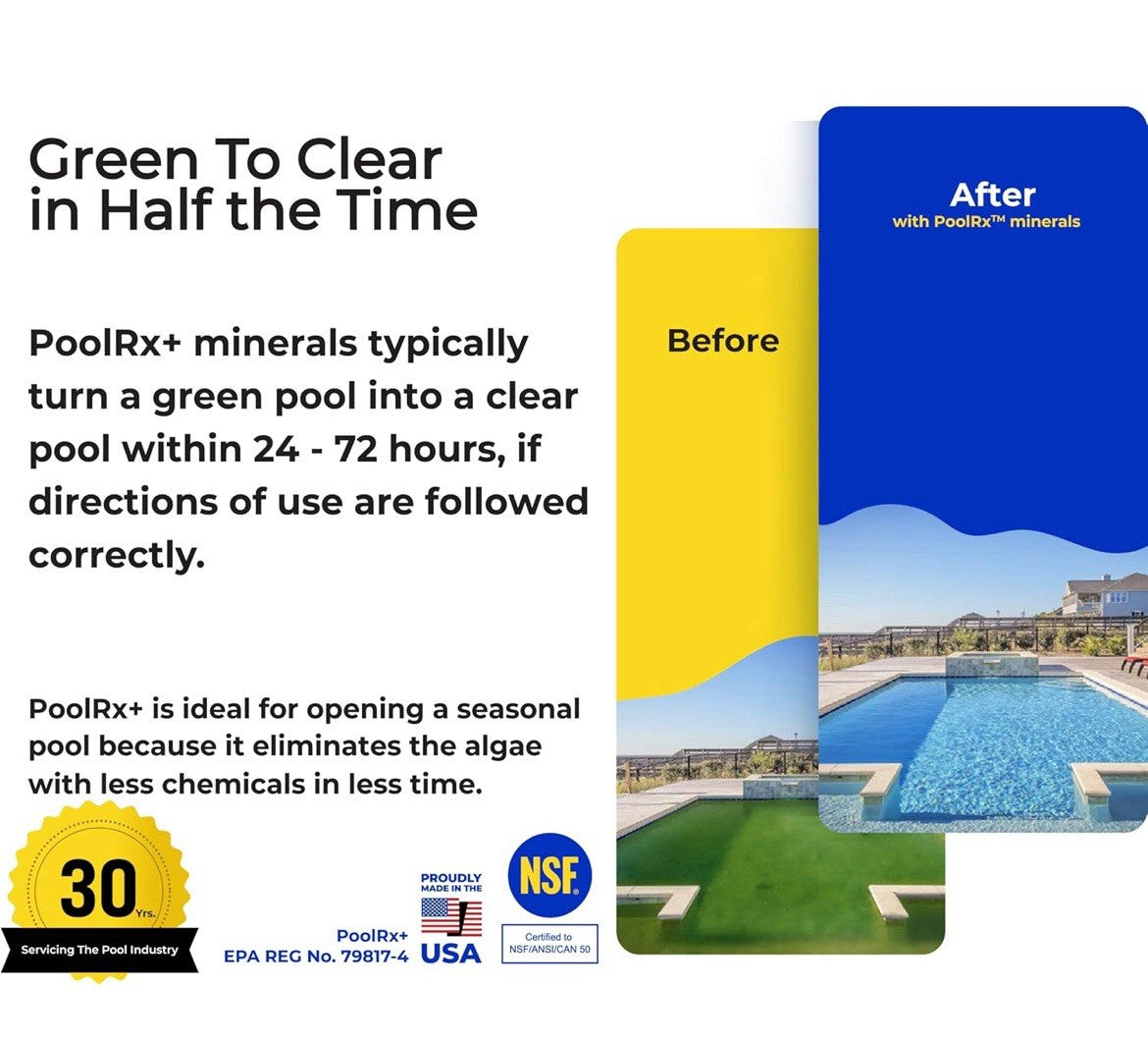 Pool-R-X+ Black White - Treats 20k-30k Gallons Pool Care - NEW Sealed