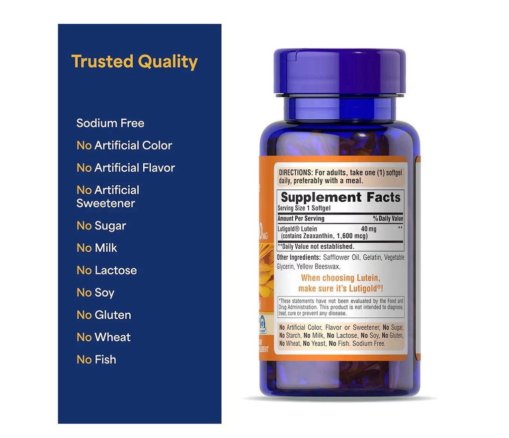Lutein 40 mg with Zeaxanthin  60 Softgels  (LOT OF 4) Supports Eye Health