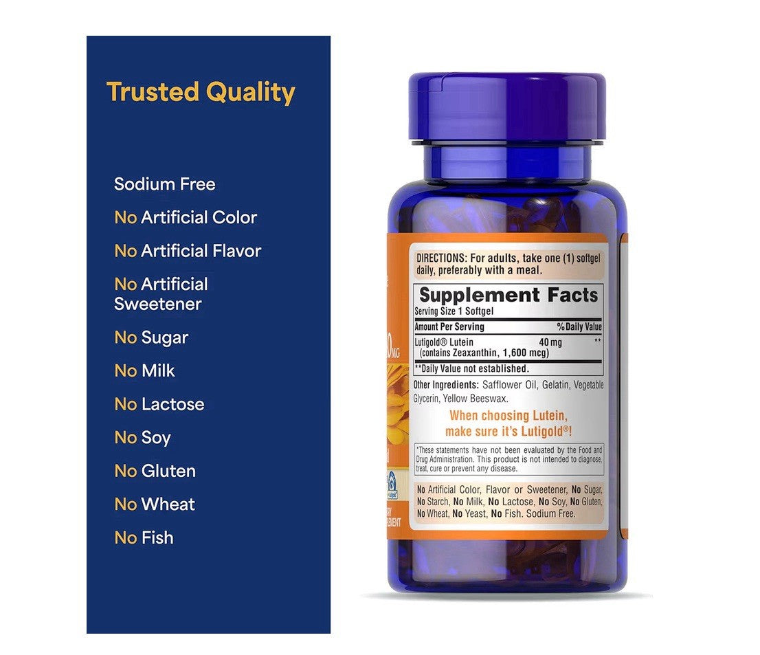 Lutein 40 mg with Zeaxanthin  60 Softgels  (LOT OF 4) Supports Eye Health