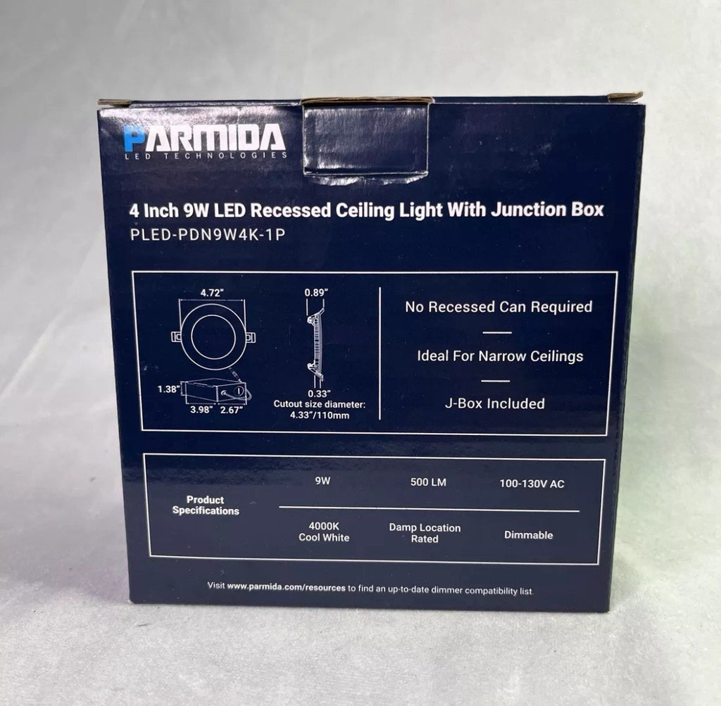 Pack Of 3 PARMIDA 4000K 4 Inch 9W LED Gimbal Downlight Recessed Ceiling Light