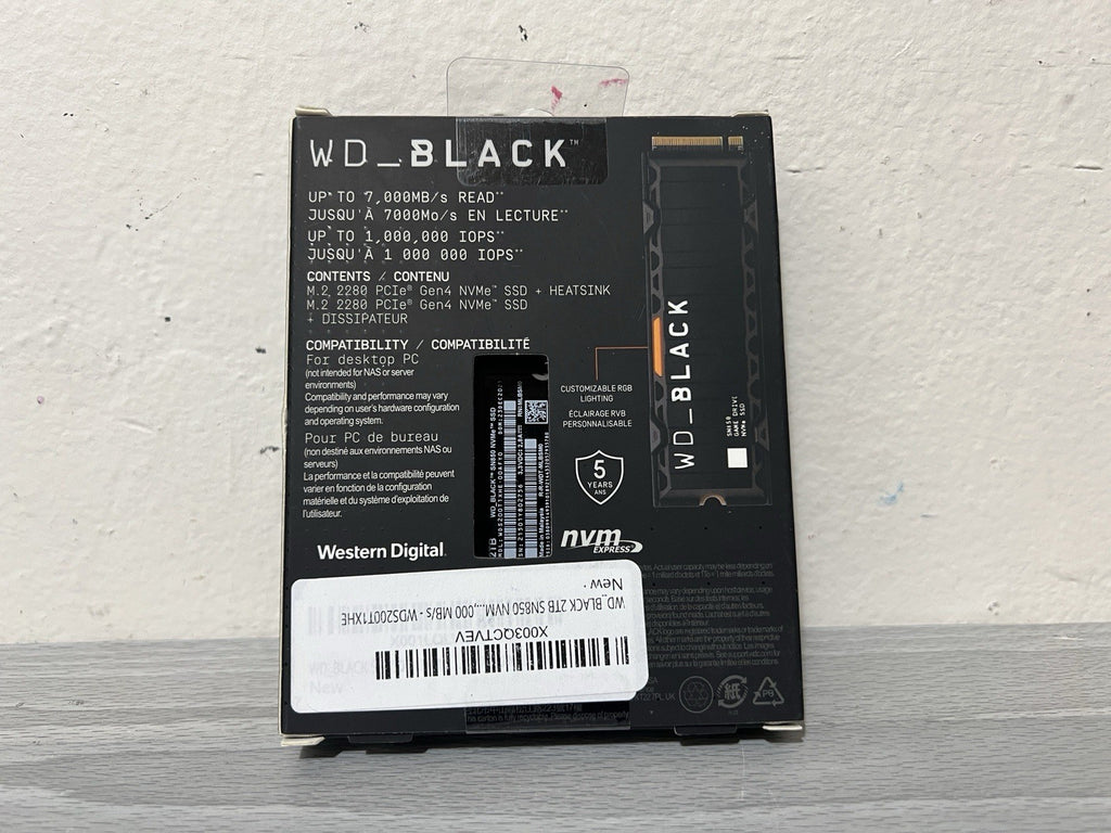 NEW Western Digital WD BLACK 2TB SN850 with HEATSINK M.2 NVMe (Sealed)