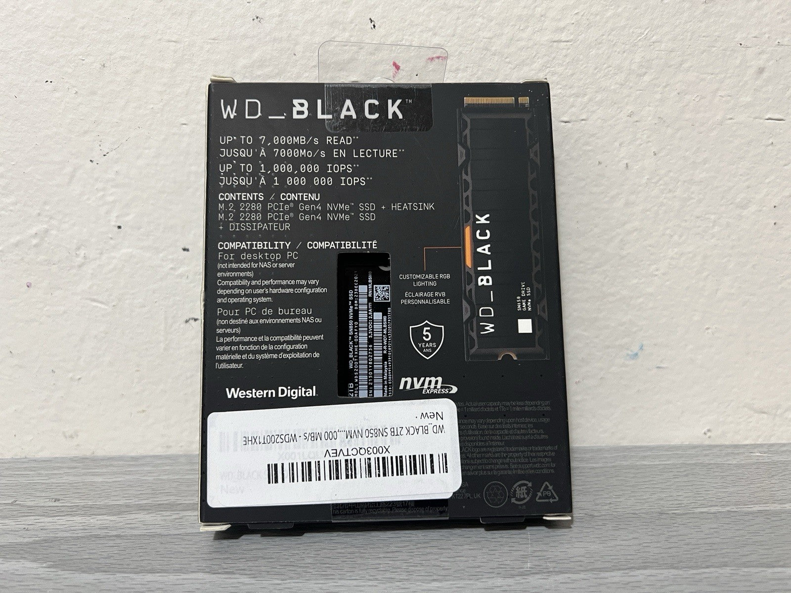 NEW Western Digital WD BLACK 2TB SN850 with HEATSINK M.2 NVMe (Sealed)