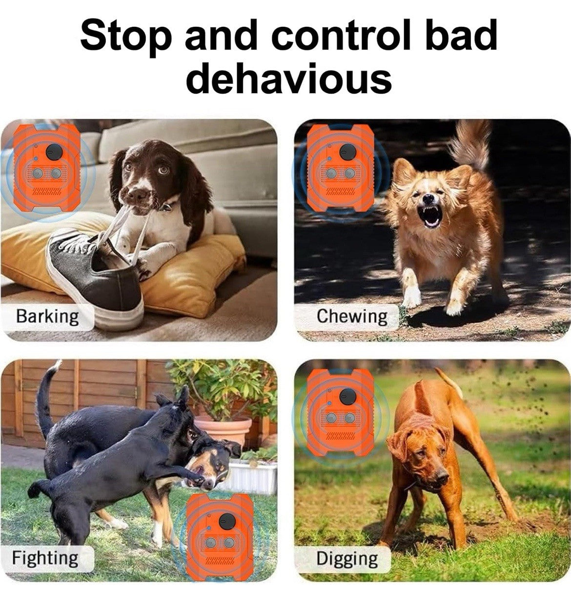 Ultrasonic Bark Control for Dogs, Anti-Barking Dog Barking Stopper with 3 Modes