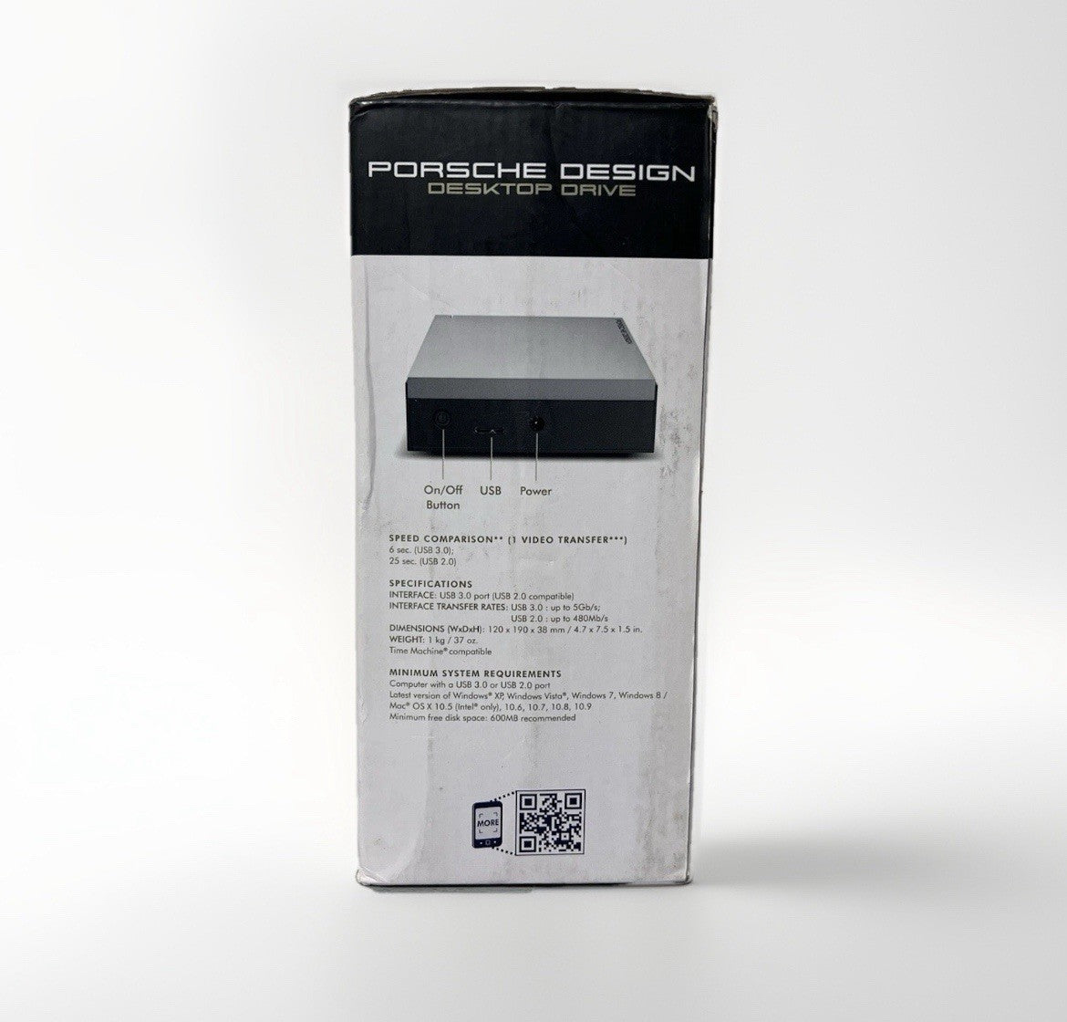 8TB LaCie Porsche Design 8TB AR35U32 External Hard Drive USB 3.0 Portable