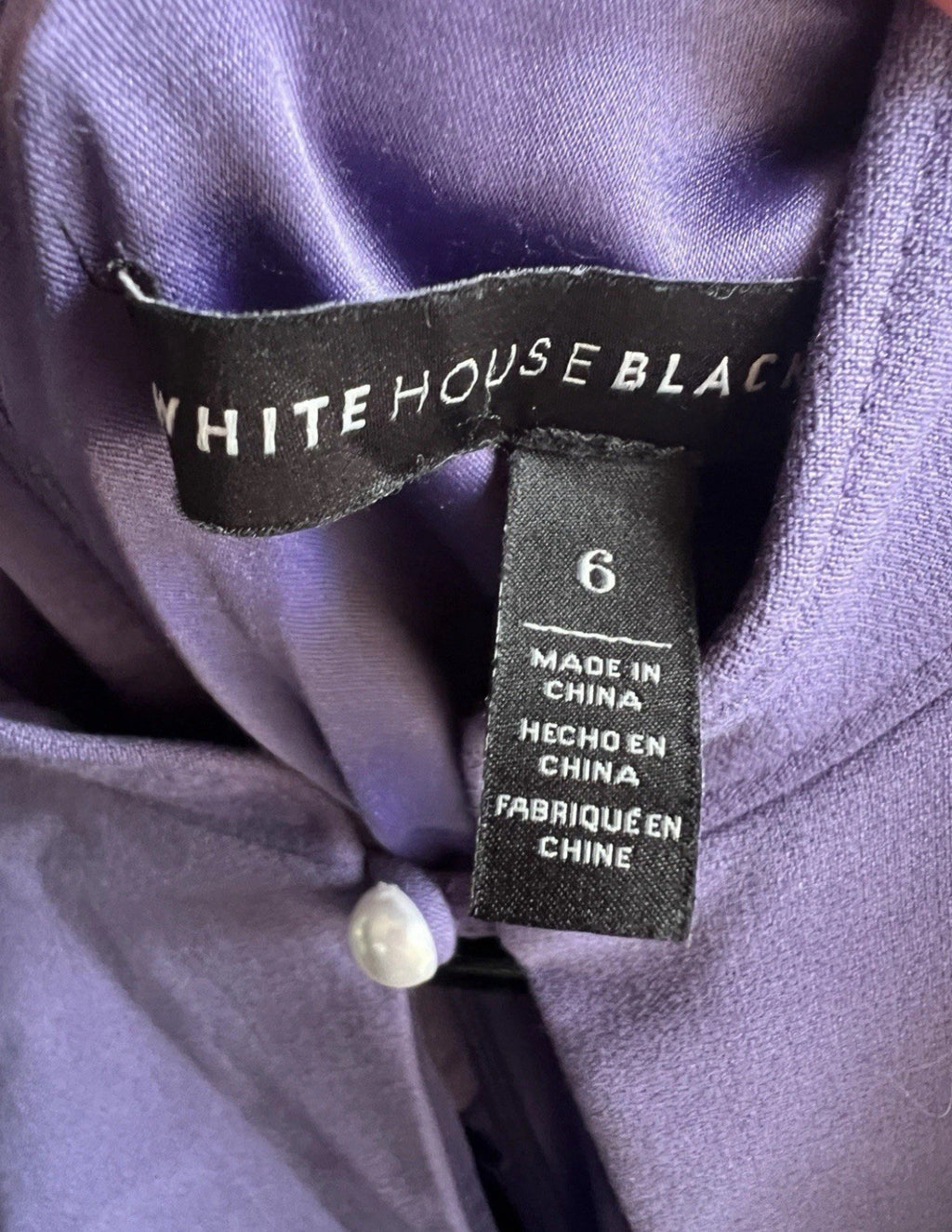 WHBM Purple Keyhole-Neckline Fit & Flare Dress - Size 6