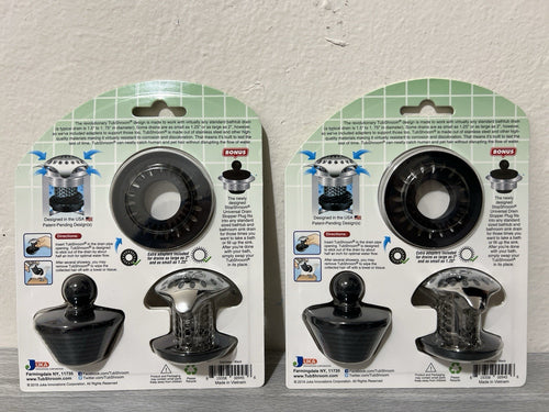 2x TubShroom Ultra (Stainless) Strainer Plus StopShroom Plug Combo for Tub Drain