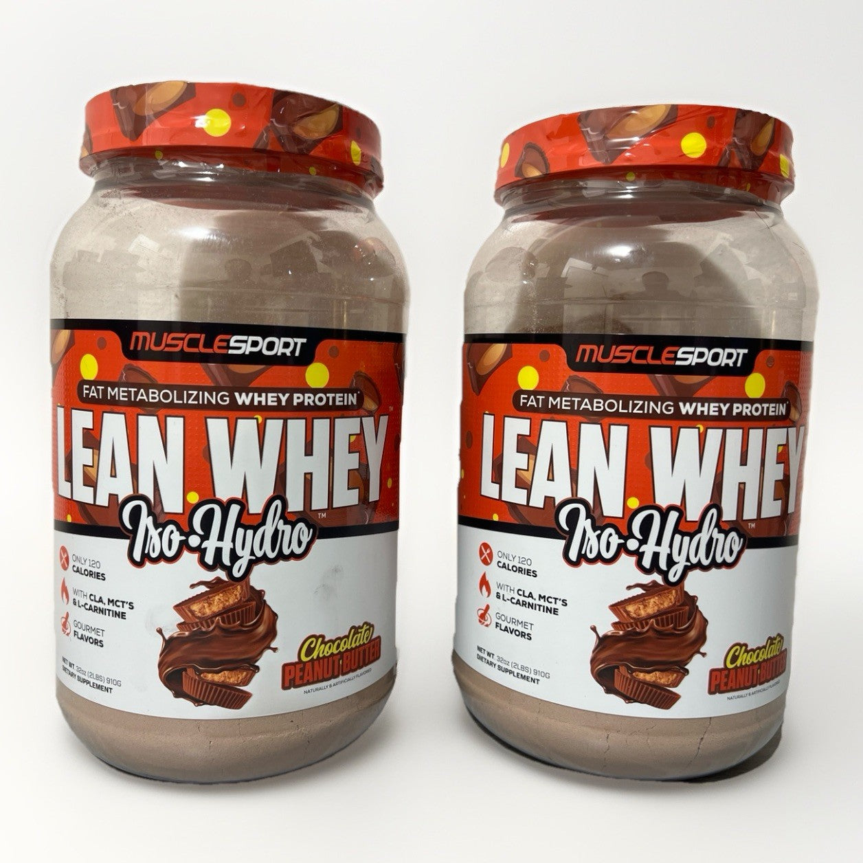 Lean Whey, Iso-Hydro, Chocolate Peanut Butter, LOT OF 2 (4lbs Total)