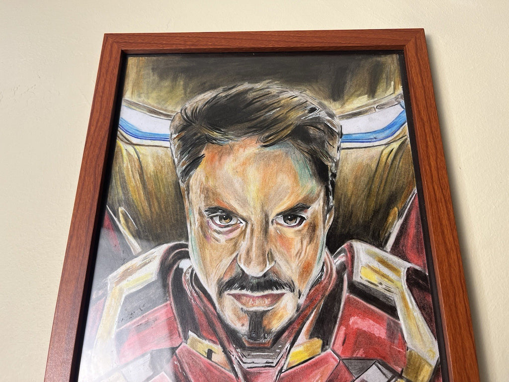 Iron Man Original Pencil Drawing With Frame