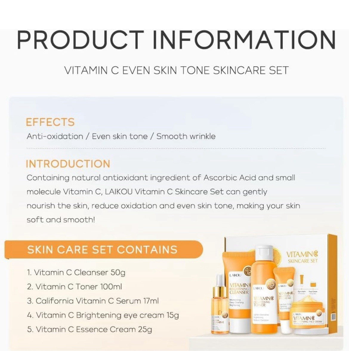 Anti-Aging & Brightening Skin Care - Vitamin C SET 5 in 1 NEW