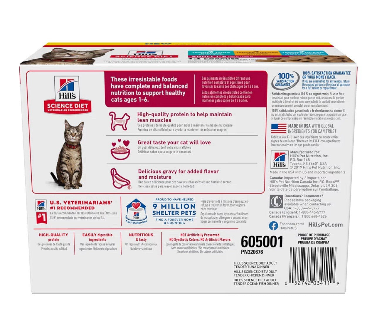 Hill's Science Diet Adult 1-6,  2.8 Ounce (12 Pouches) Cat Variety Pack