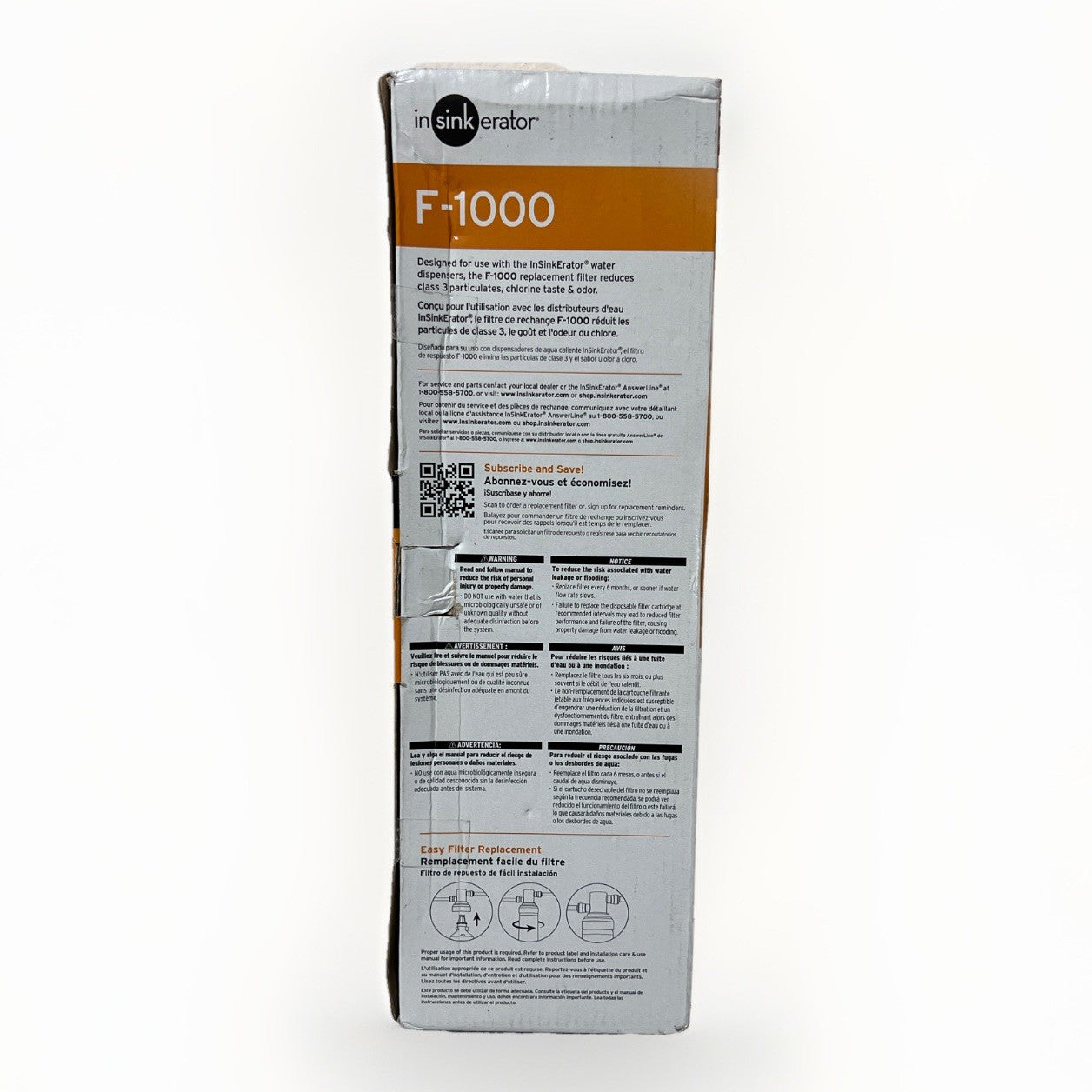 NEW Genuine InSinkErator F-1000 Replacement Water Dispenser Filter Cartridge