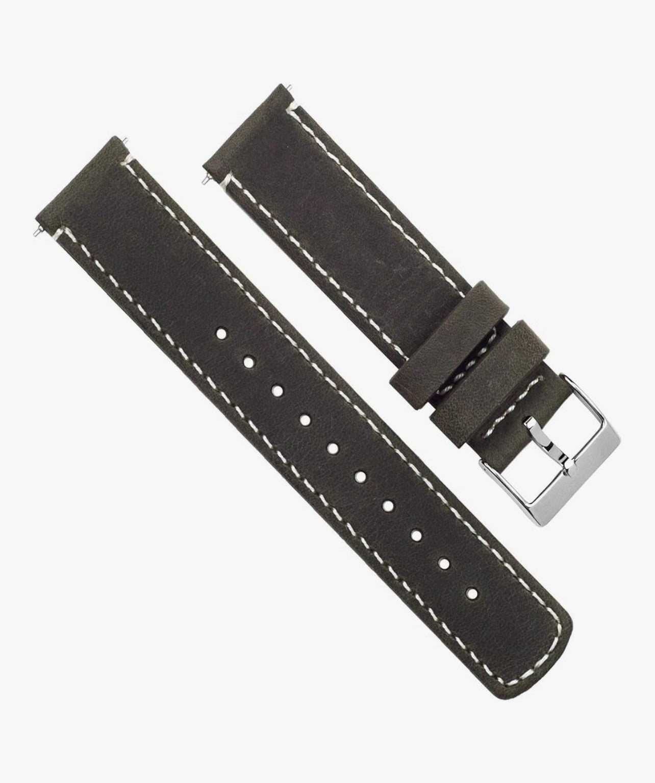 Barton Quick Release Espresso Leather Watch Band Strap 20mm Top Grain