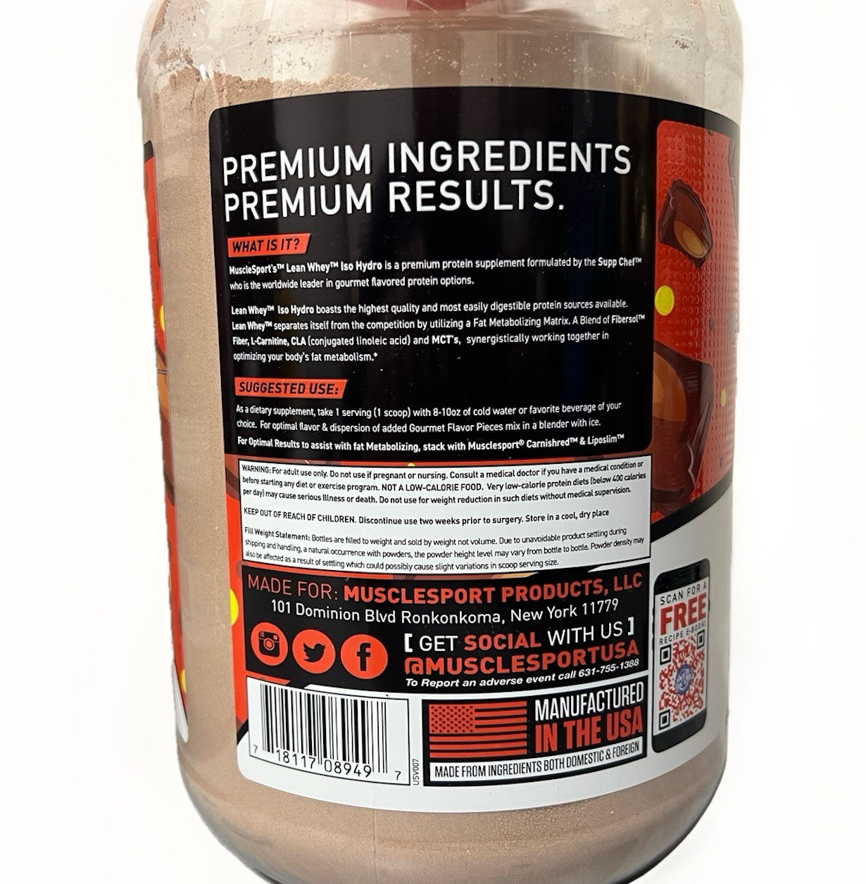 Lean Whey, Iso-Hydro, Chocolate Peanut Butter, LOT OF 2 (4lbs Total)