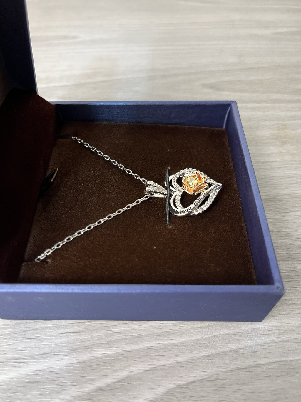 Heart Necklace Rose Birthstone Silver Jewelry S925 Sterling Silver