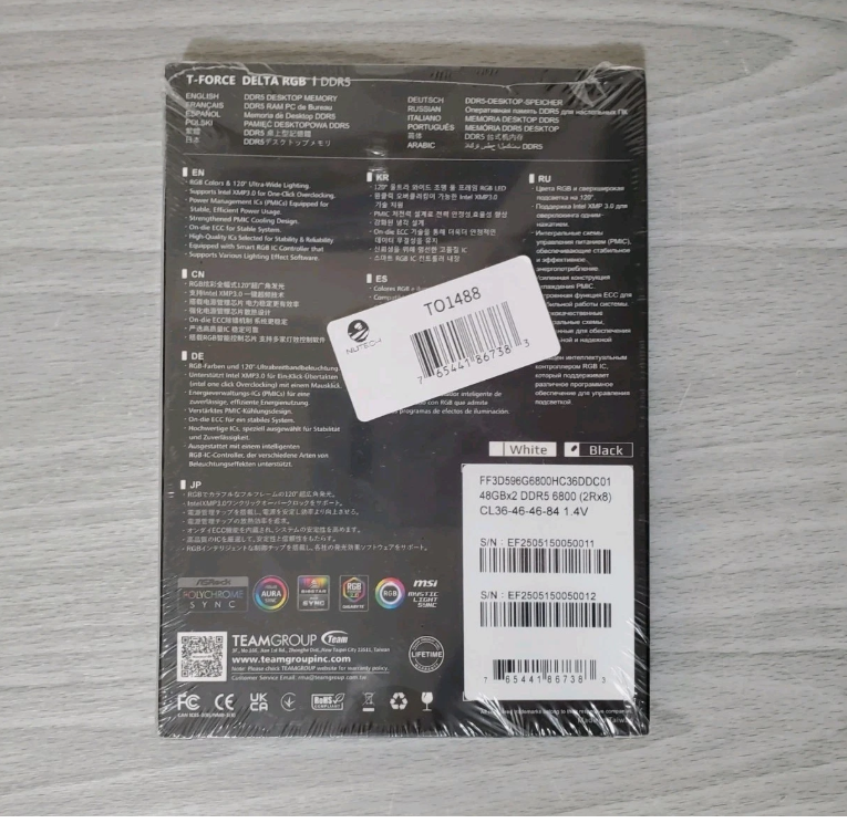 TEAMGROUP T-Force Delta RGB DDR5 96GB RAM (2x48GB) 6800MHz White
