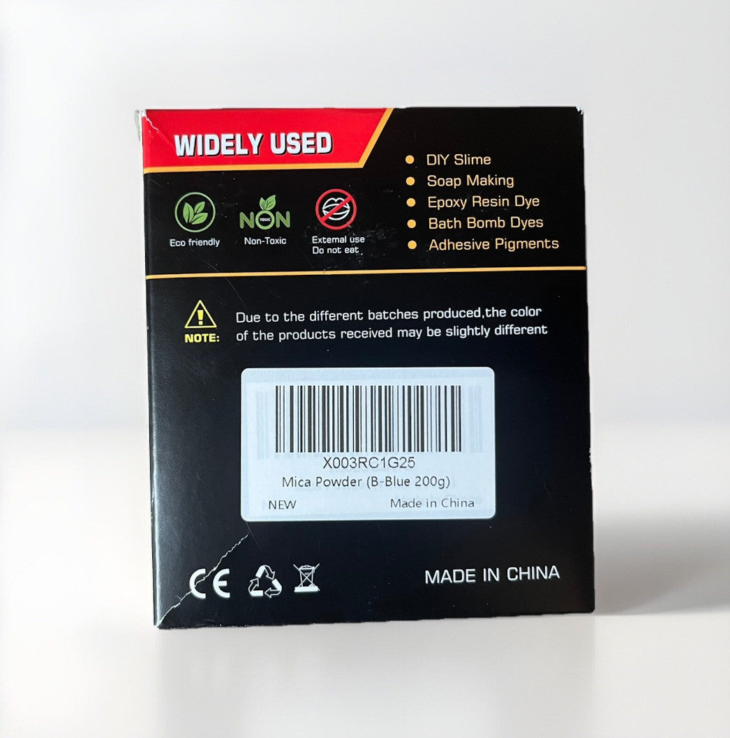 200G Premium Mica Pigment Powder - Glzyglfx Cosmetic Grade, Non-Toxic Color Blue