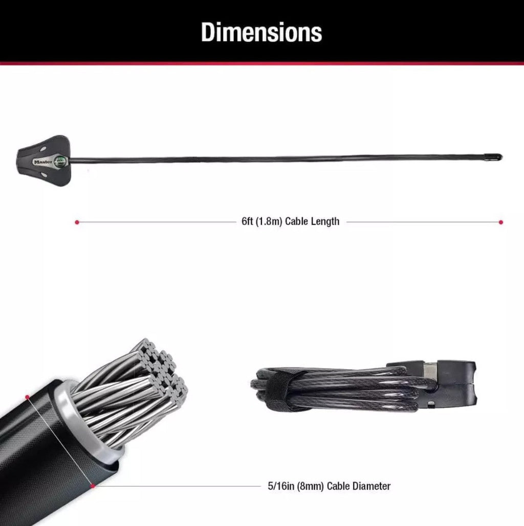 Master Lock 8418D Python Adjustable Bike Cable Lock 6ft with Key