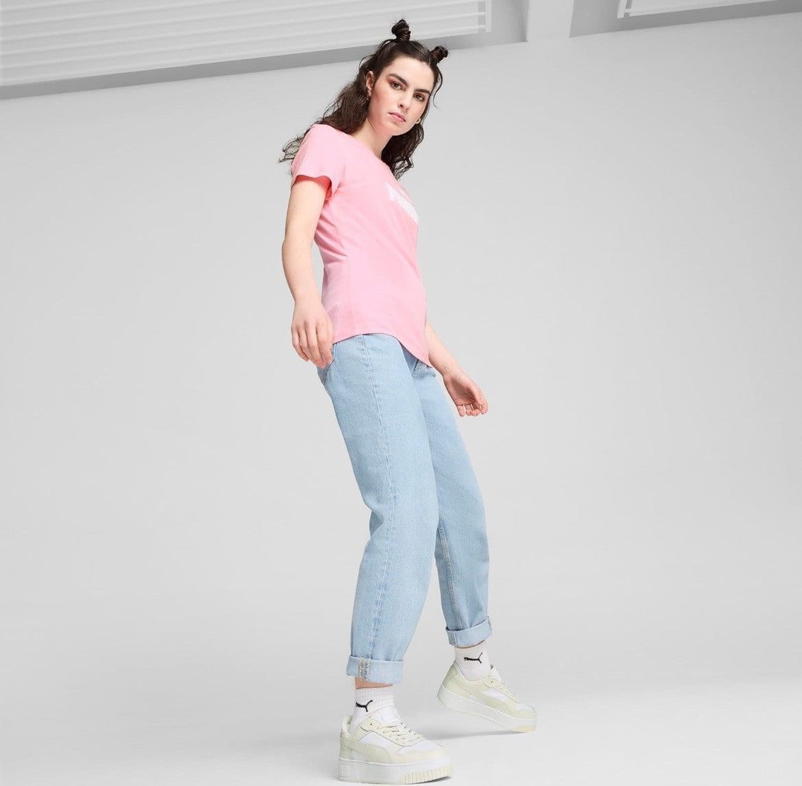 PUMA Women's Carina Street Sneaker, White-Vapor Gray, Size 9.5