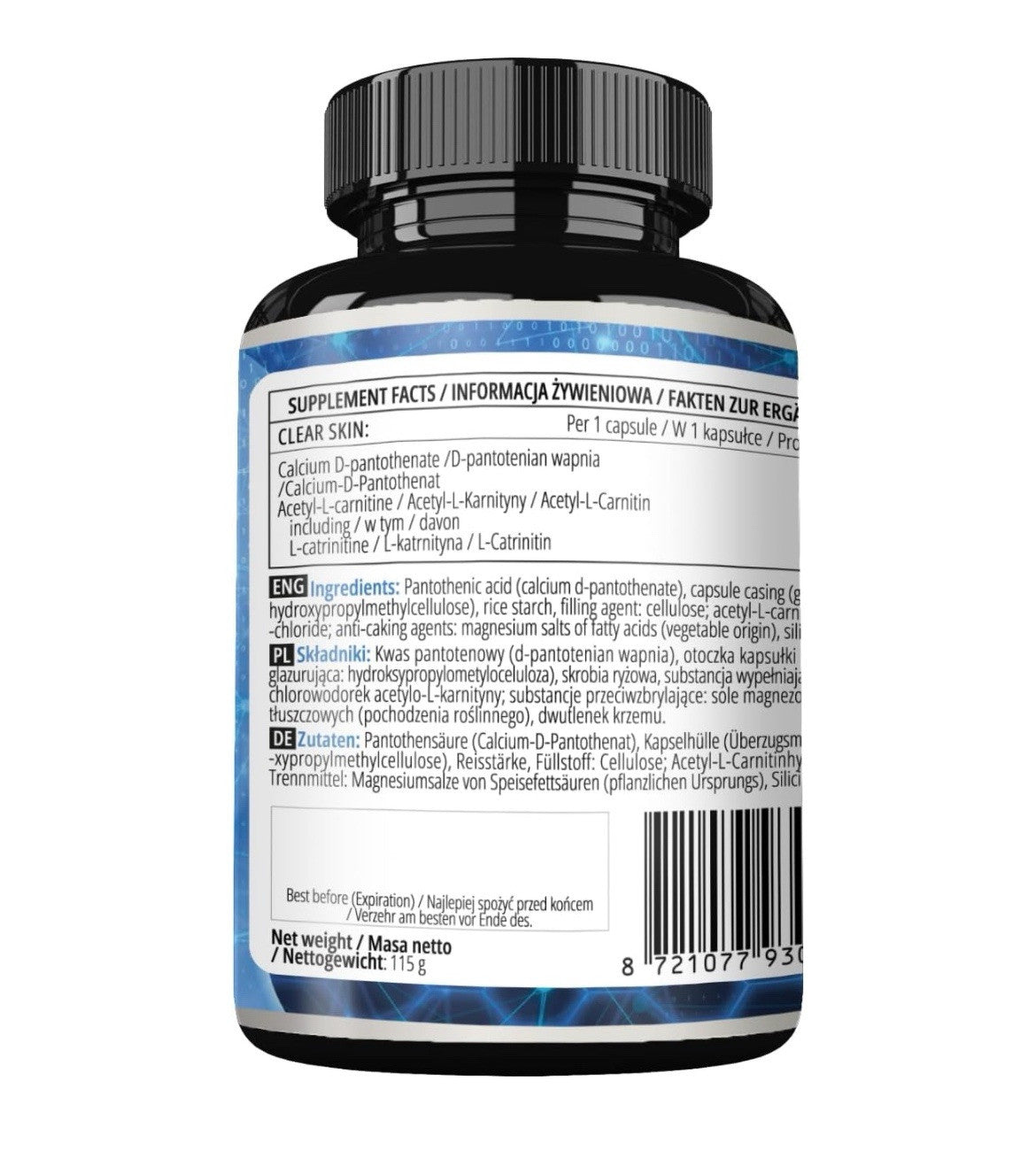 APOLLO'S HEGEMONY Clear Skin Pantothenic Acid and Acetyl-L-Carnitine 160 Capsule