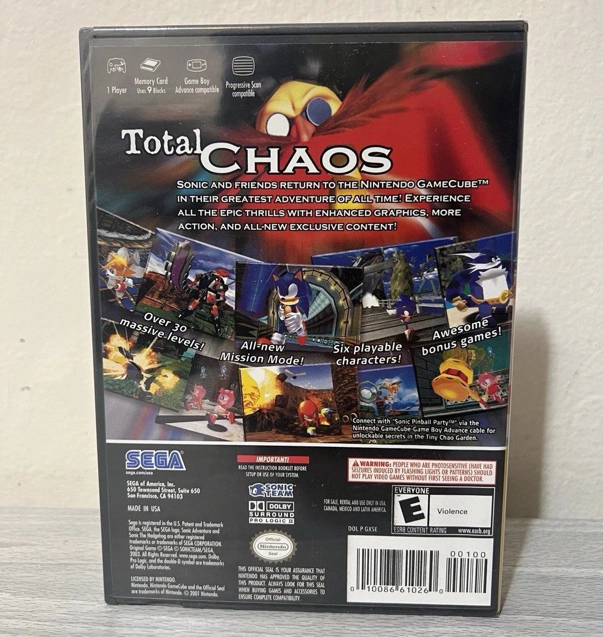 NEW SEALED Sonic Adventure DX: Director's Cut (Nintendo GameCube, 2003) CIB