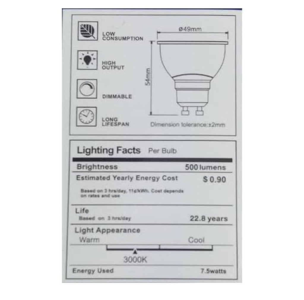 Direct-Lighting H System Daylight White 6000K GU10 Base LED Track Lighting Head
