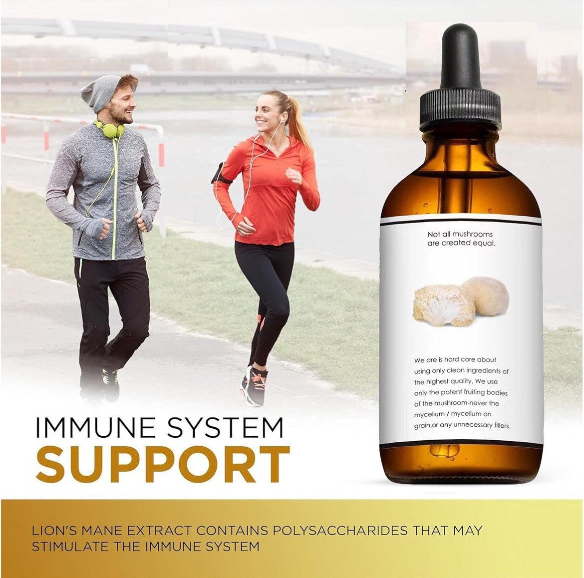 Lions Mane Drops: Adaptogen Mushroom Blend for Mental Clarity & Energy 2 fl oz