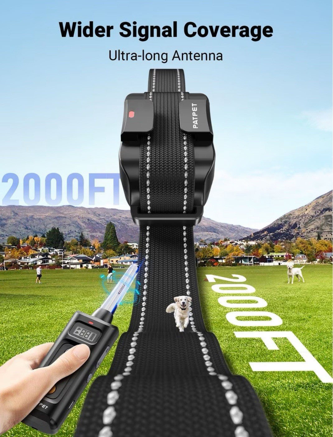 Patpet Dog Training Collar Remote 2000FT Anti Bark & Waterproof