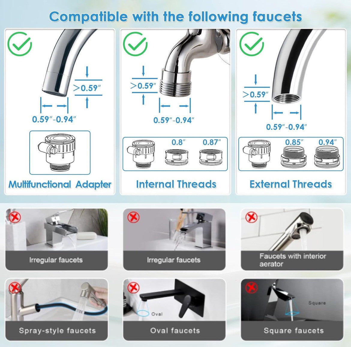 Faucet Water Filter - Water Filter for Sink, Faucet Water Purifier