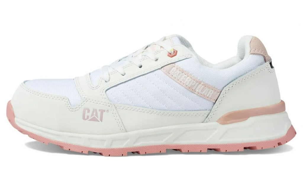 NEW CAT Women’s Size 8 Work Shoes | VENWARD Composite Toe - White/Peach Pink
