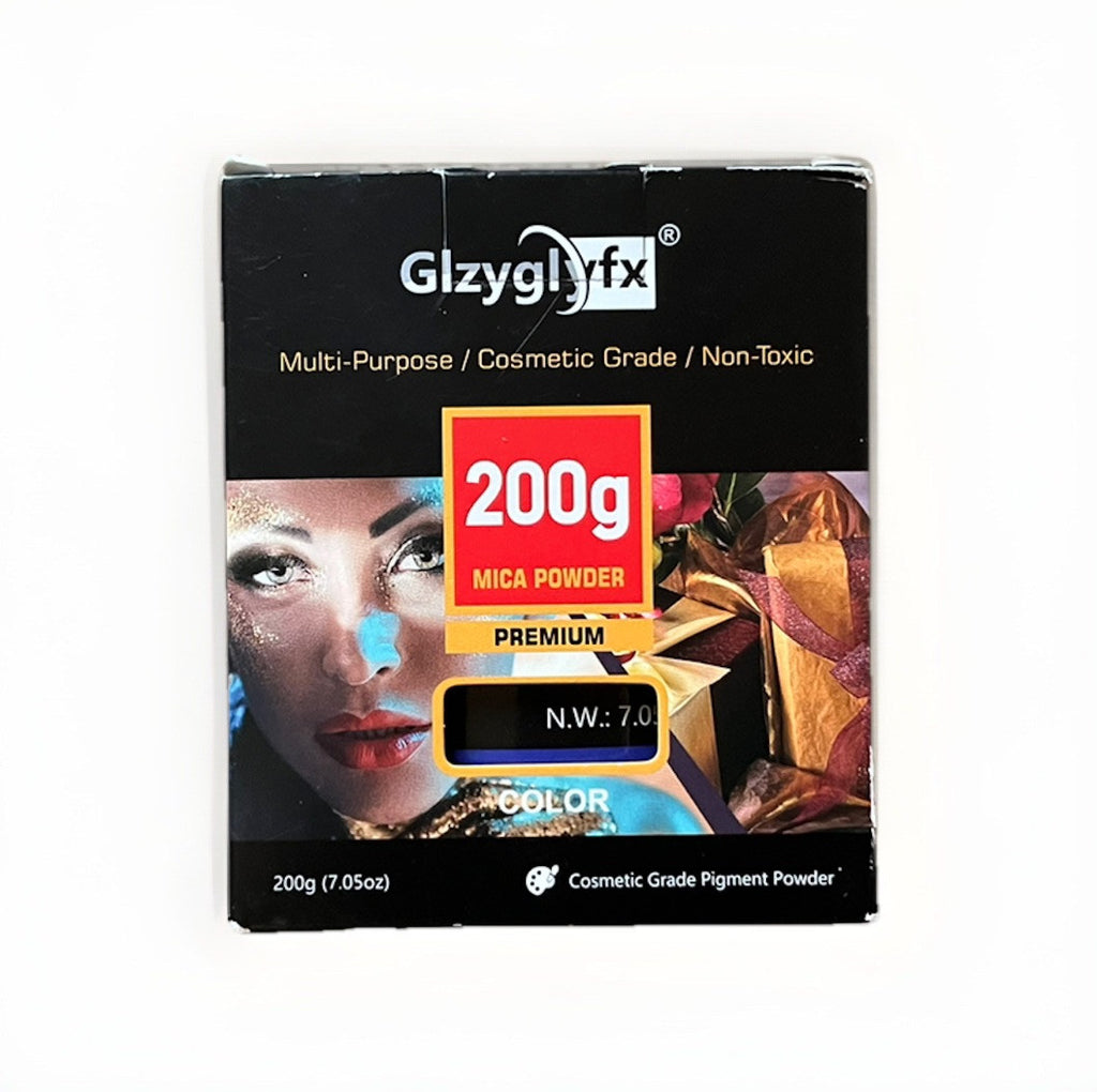 200G Premium Mica Pigment Powder - Glzyglfx Cosmetic Grade, Non-Toxic Color Blue