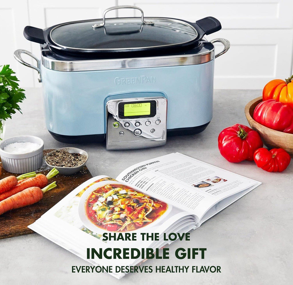 GreenPan Elite Electric Slow Cooker Cookbook, Hardcover, 50 Simple Step Recipes