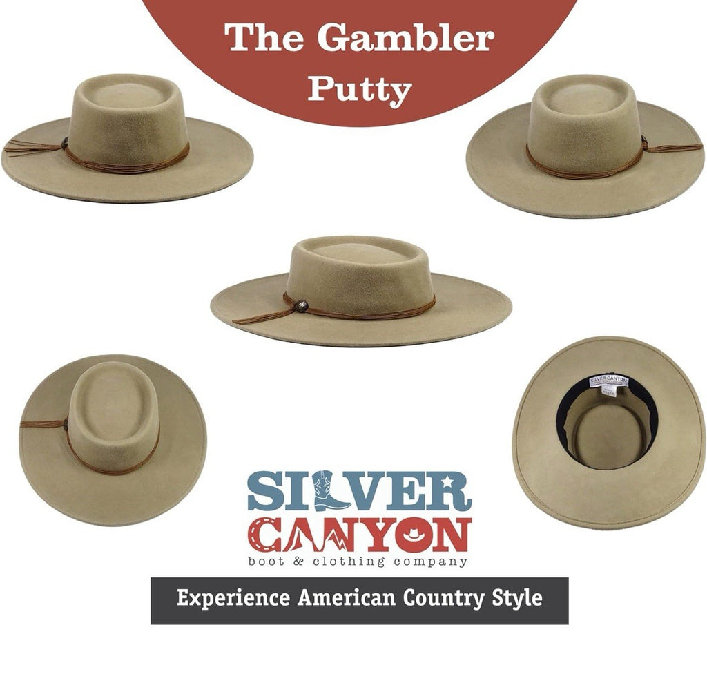 Silver Canyon Women’s Gambler Telescope Wool Premium Western Hat - SIZE M