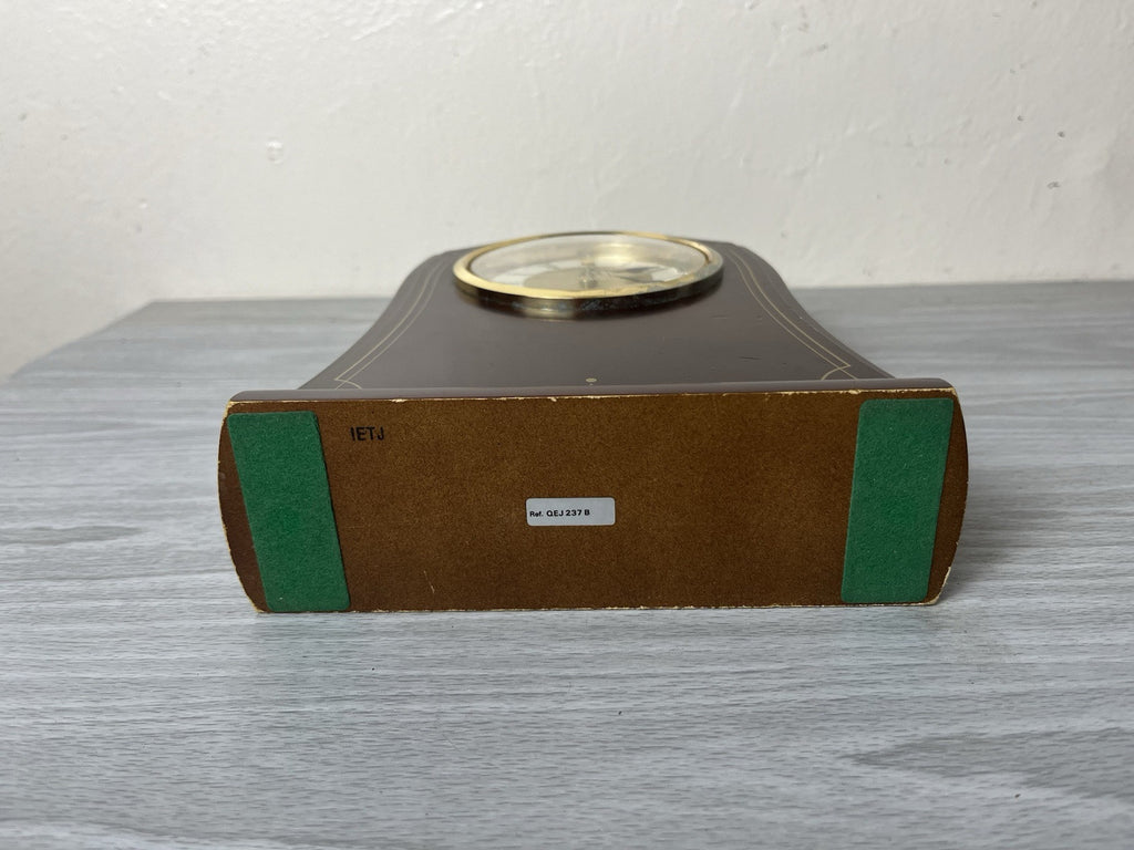 Seiko Quartz Mantel Shelf Desk Motion Clock Made In Japan Gold Wood Vintage