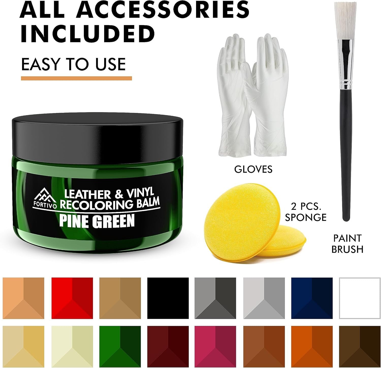 Leather Color Restorer Recoloring Balm, Scratch Remover, Couch Paint Pine Green