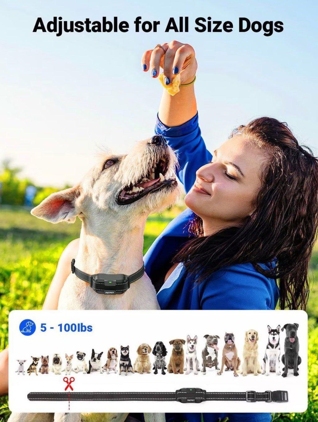 Patpet Dog Training Collar Remote 2000FT Anti Bark & Waterproof