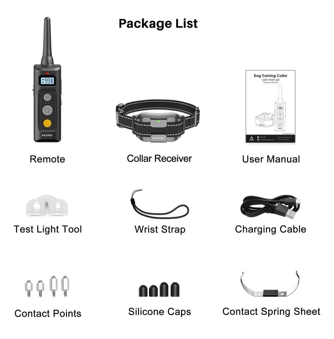 Patpet Dog Training Collar Remote 2000FT Anti Bark & Waterproof