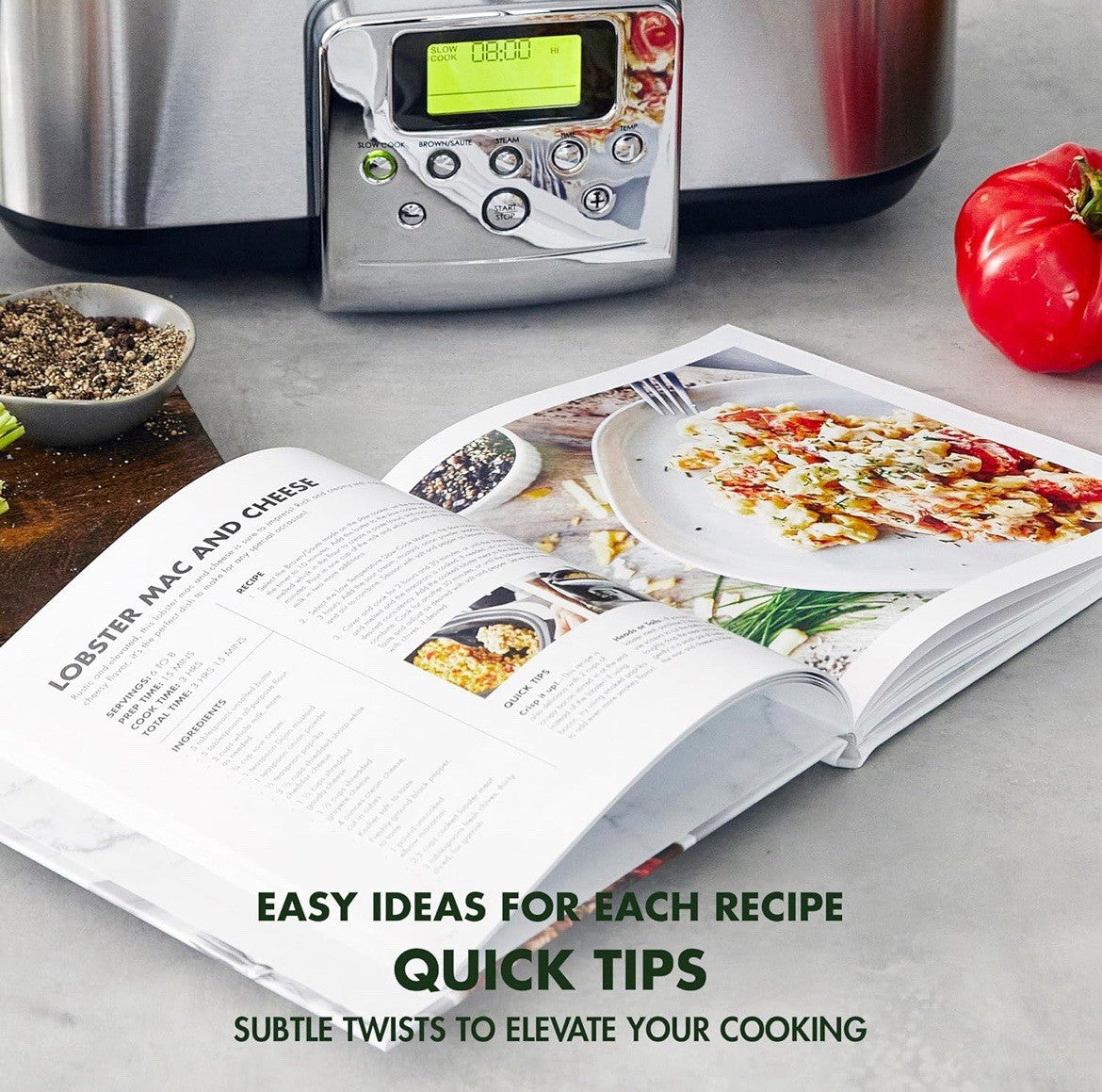 GreenPan Elite Electric Slow Cooker Cookbook, Hardcover, 50 Simple Step Recipes