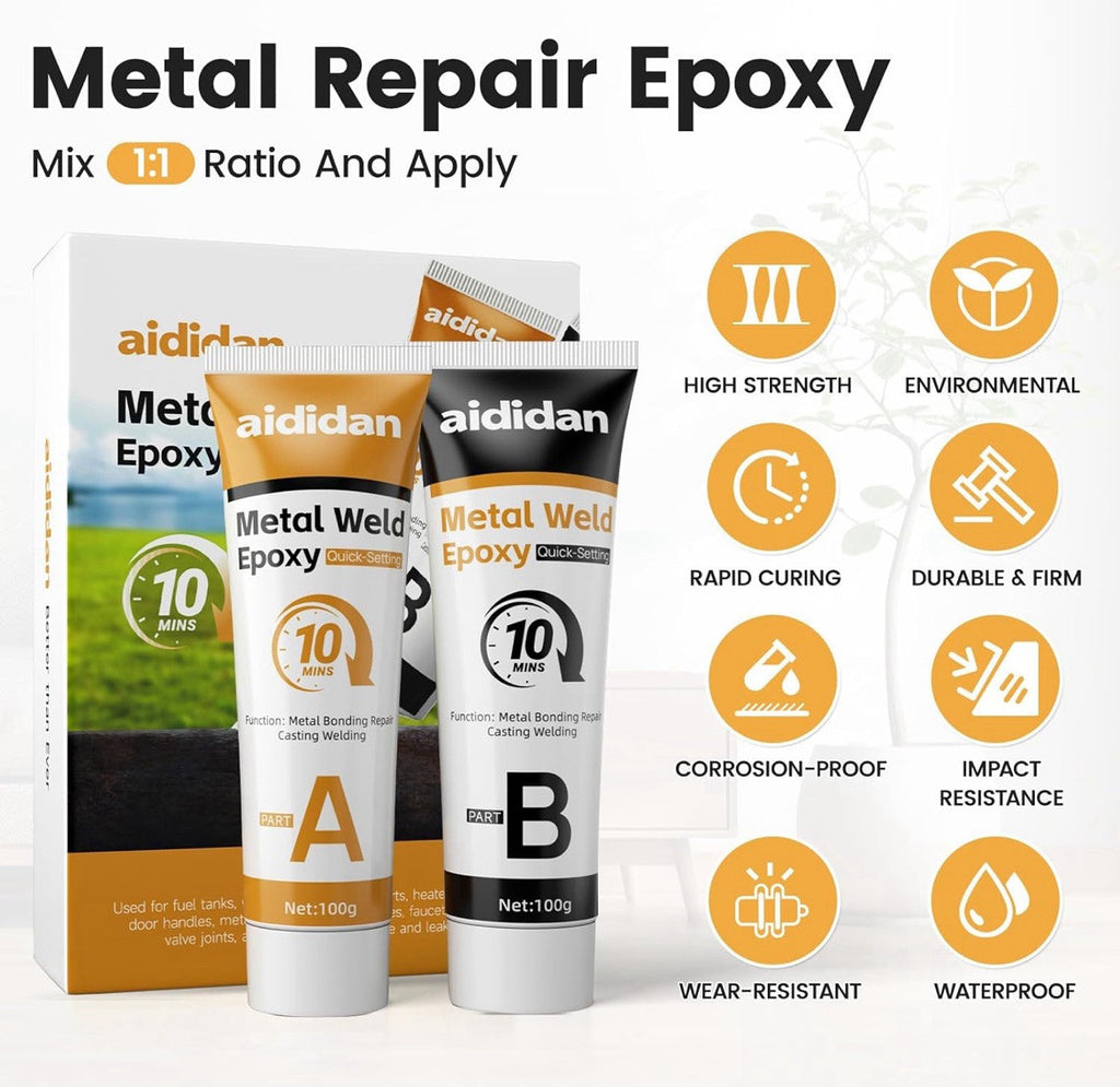 Metal Weld, 100g 2 Part Epoxy Kit Ab Metal Glue Heavy Duty Weld, Quick Setting