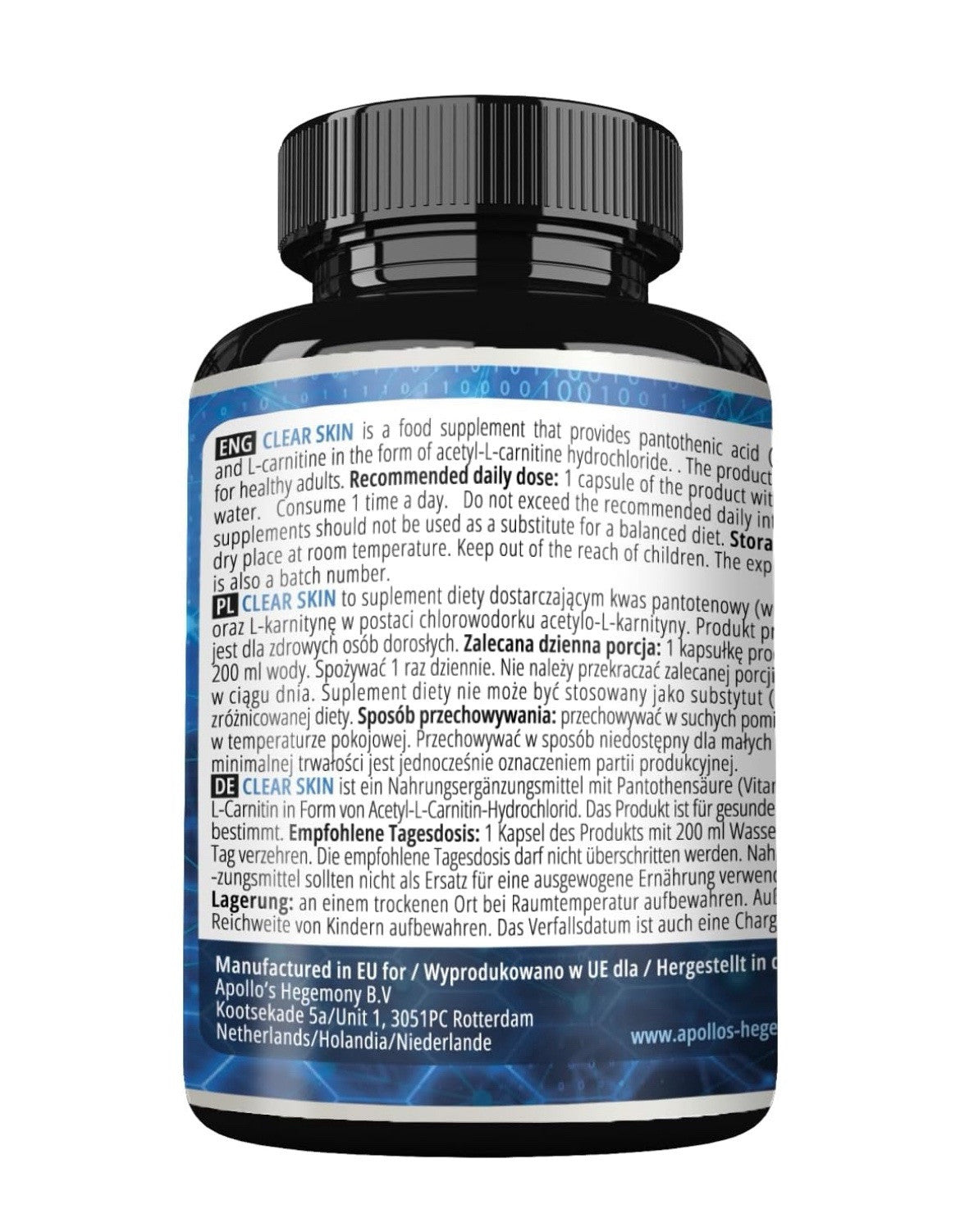 APOLLO'S HEGEMONY Clear Skin Pantothenic Acid and Acetyl-L-Carnitine 160 Capsule